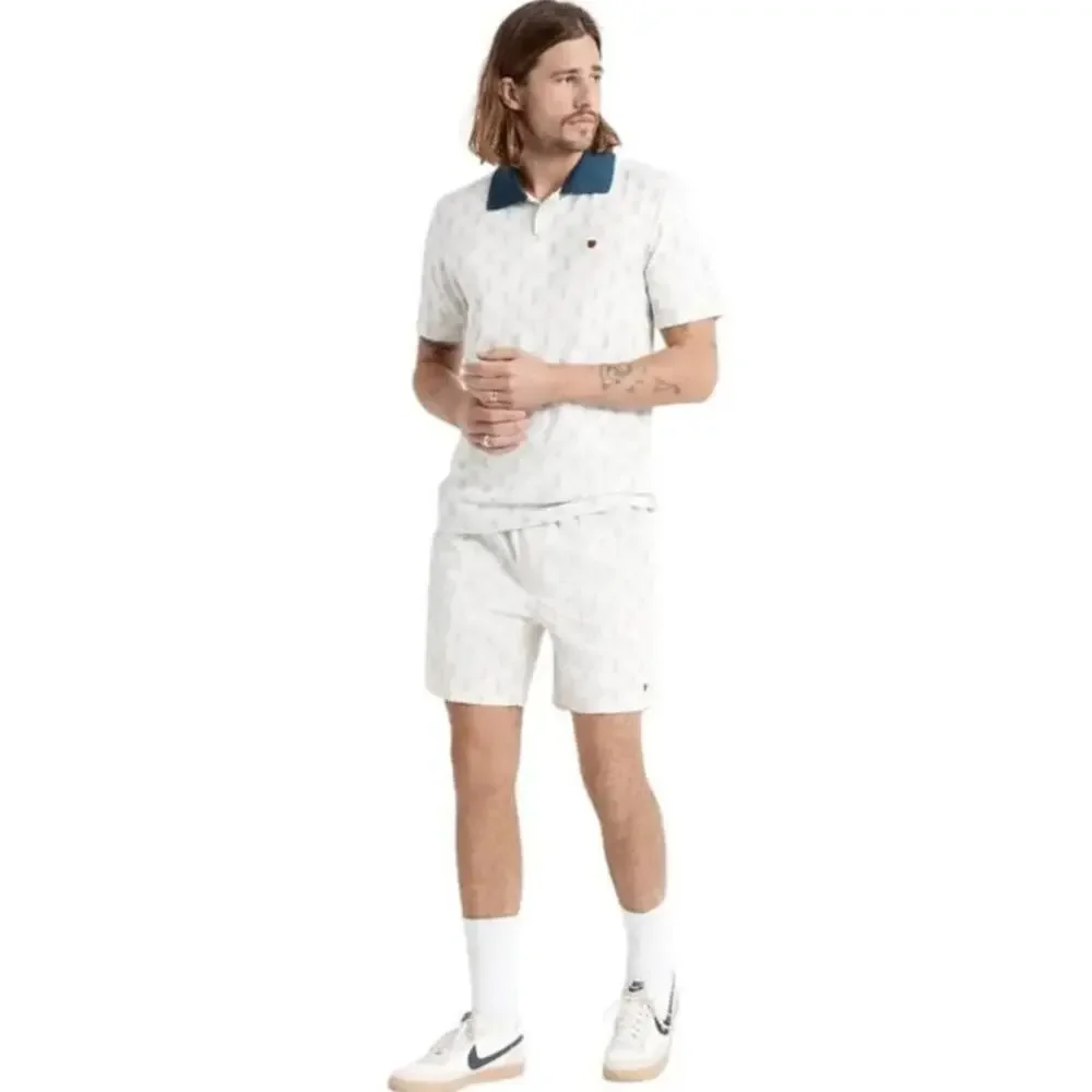 Brixton Jupiter Elastic Waistband Off-White Shorts Men's Medium NEW NWT